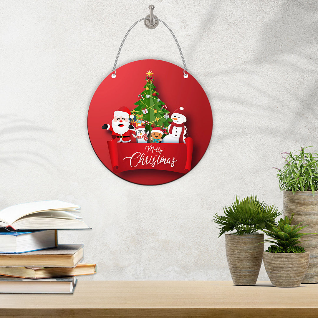 TrendoPrint Home Décor Merry Christmas Wall Hanging (10x10 inches)