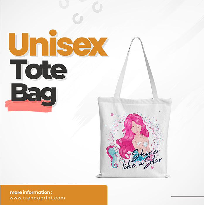 TrendoPrint Women & Girls Extra Spacious Cotton White Tote Bag Capacity 15kgs